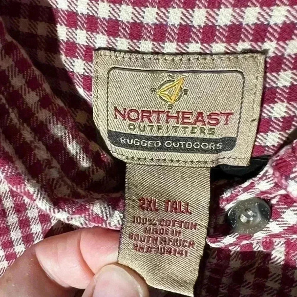 Northeast Outfitters Men's 2XL Tall Checked Button Down Collared Shirt - Picture 3 of 6